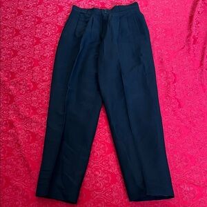 Alanni Vintage Black Linen Blend Pants Women’s 10 Pleated Fully Lined 31” Waist